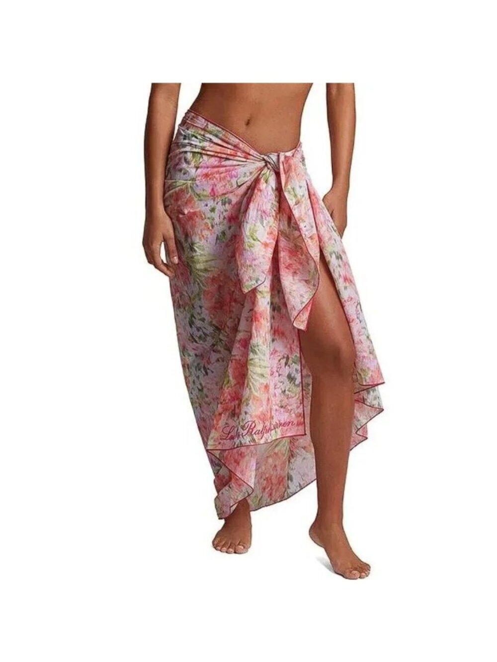 NWT Lauren Ralph Lauren Floral Pareo Cotton Cover-Up Pink Size Small